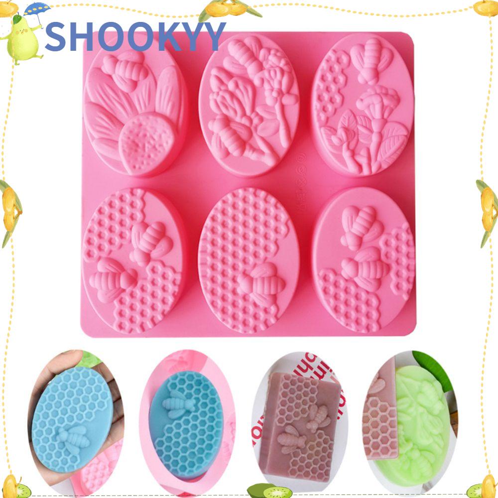 Chookyy Cetakan Sabun Perlengkapan Pernikahan Clay Tools Bee Oval Honeycomb Handmade Cake Resin Molds