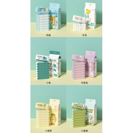 (Pimenova) Tissue Basah Mini Tissue Karakter 1 pack isi 8 bungkus Tisu Basah Mini Travel Tissue Basah Travel Tisu Travel