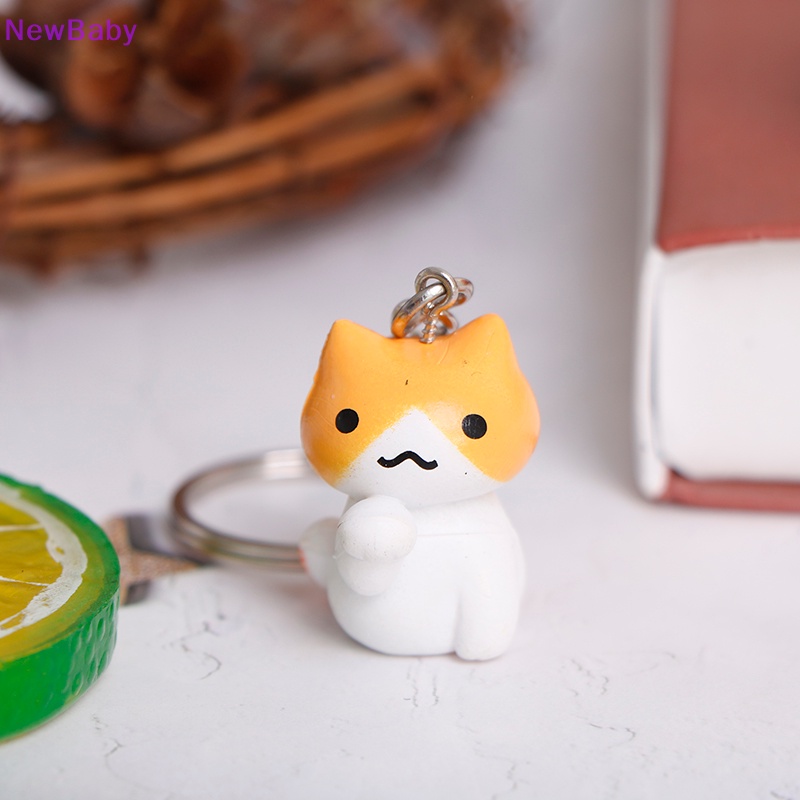 Newbaby Lovely Kartun Lucky Cat Gantungan Kunci Wanita Pria Kitten Car Keychain Fashion Keyring ID