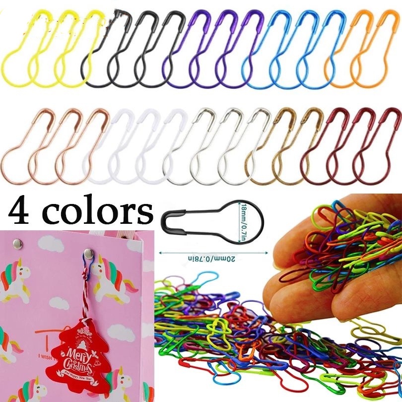 [HOT Sale] Peniti Perlengkapan Sekolah Tag Klip Logam Mix Labu Pin Hangtag Crochet Pengunci DIY Alat Jahit 100 Pcs Rajut Cross Stitch Marker