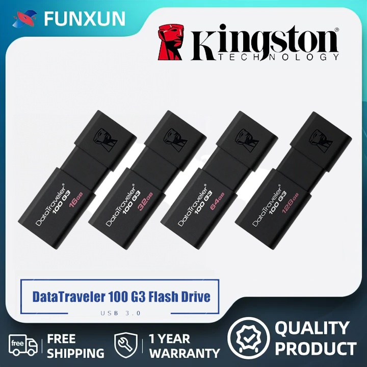 Flashdisk Kingston DT100G3 USB 3.0 |  Kapasitas 32GB/64GB/128GB/256GB Flash Drive