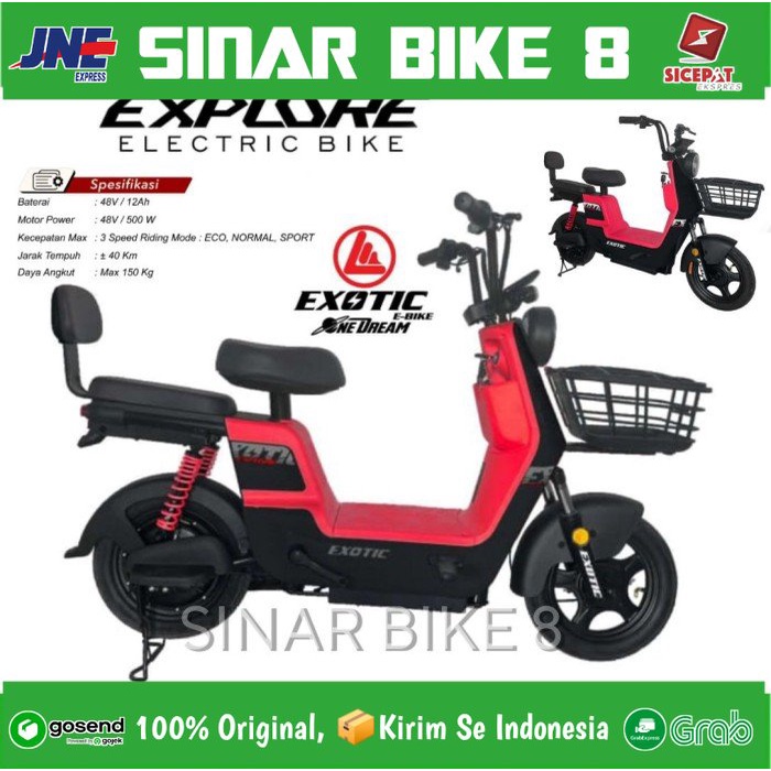 Sepeda Listrik Electric E Bike EXOTIC EXPLORE 500 Watt BY PACIFIC