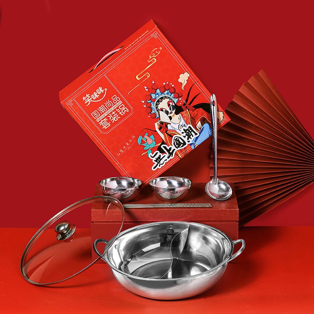 Hot Pot Pan Kitchenware Panci Masak Panas Profesional Dengan Tutup Kaca Untuk Pesta