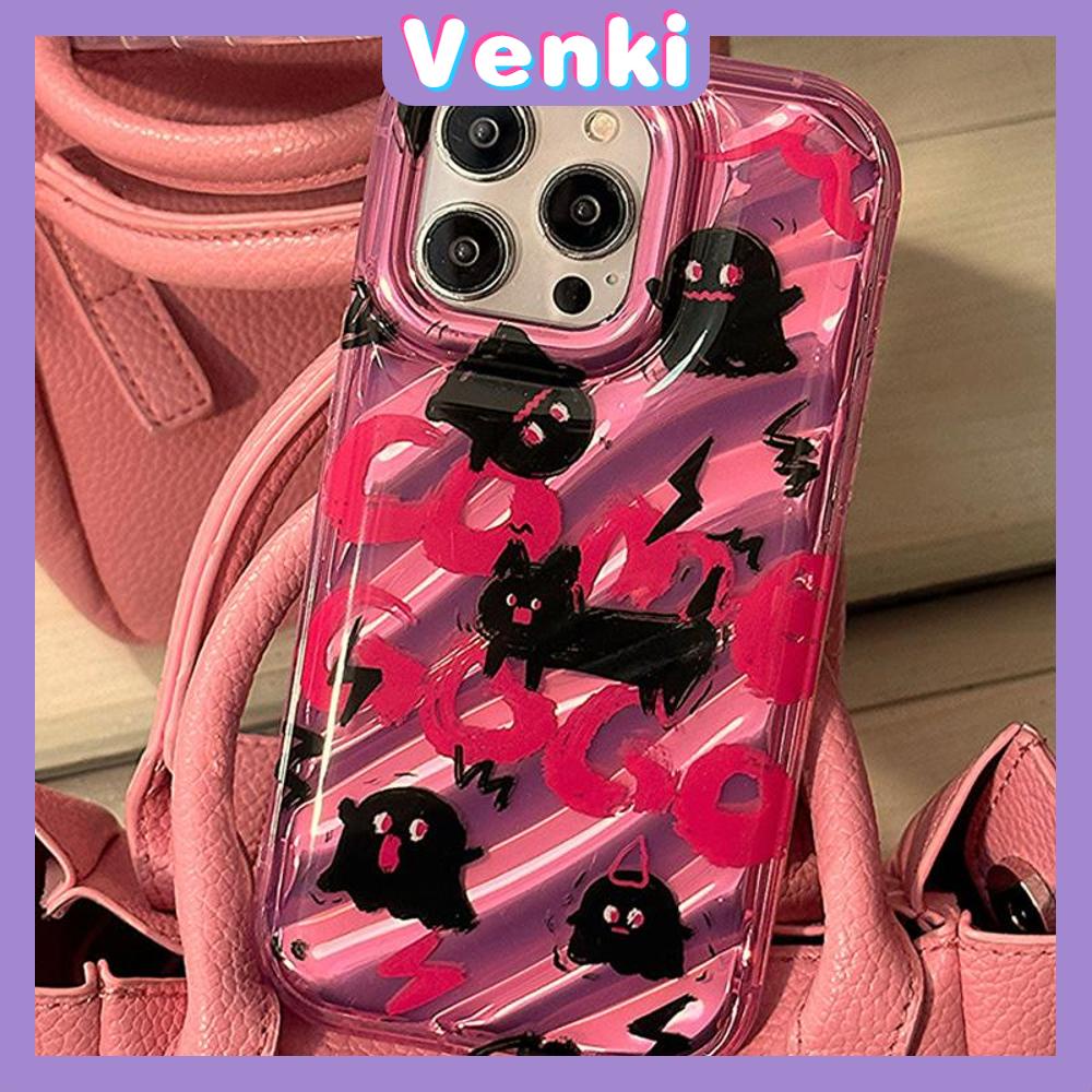 Venki - Casing iPhone Untuk iPhone 11laser Reflektif Bening Case TPU Lembut Shockproof Airbag Case Hantu Lucu Puppy Kompatibel Dengan Iphone14 13 Pro Max 12 Pro Max XR XR 7Plus 8Plus