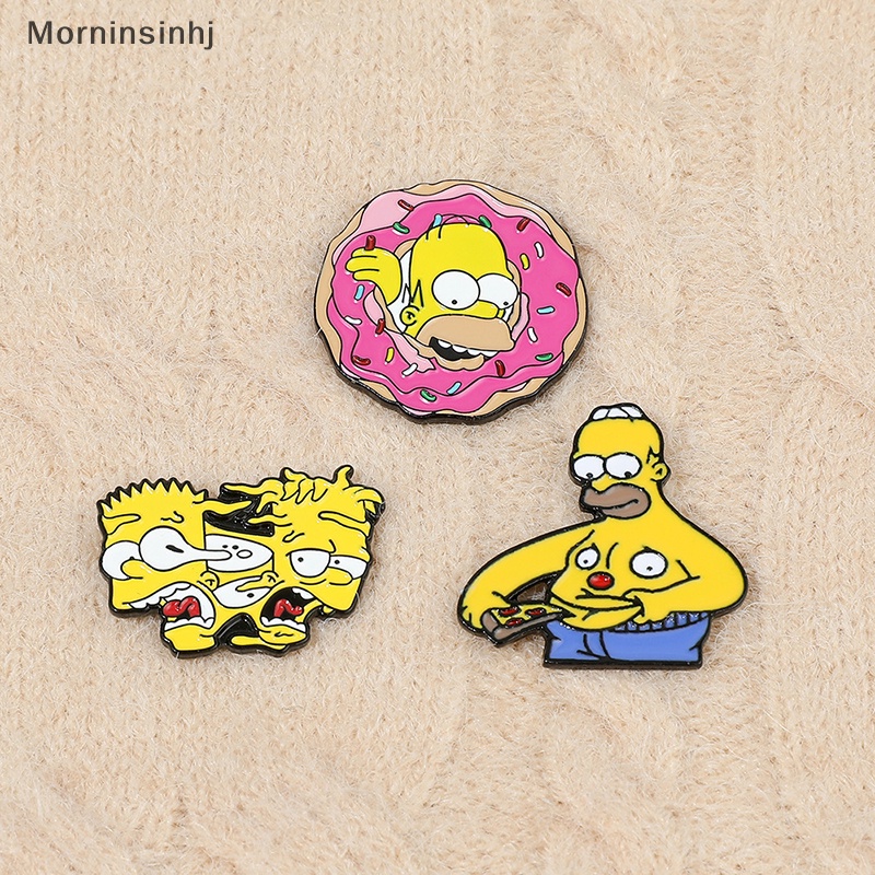 Mornin Disney Comedy Anime TV The Simpsons Enamel Bros Lucu Lucu Kartun Jaket Kerah Pin Untuk Wanita Tas Lencana Perhiasan Aksesoris id