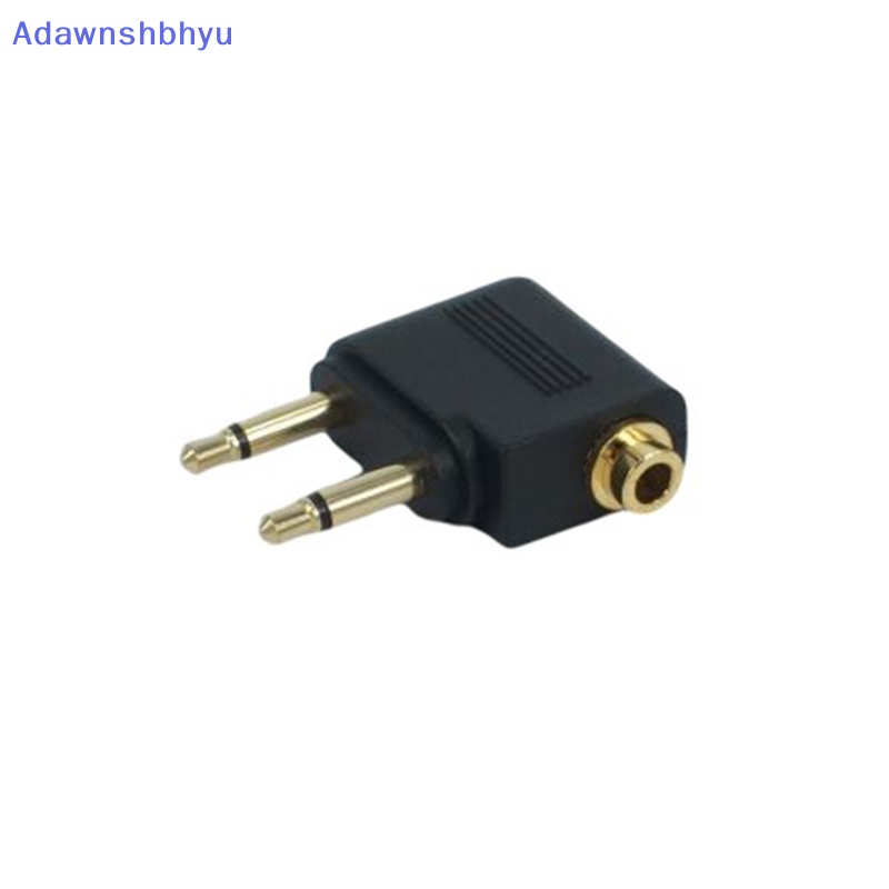 Adhyu Adaptor Konverter Headphone Audio Jack 3.5mm Lapis Emas Untuk Pesawat Pesawat Travel Earphone Mono Audio Converter Travel Jack Plug ID