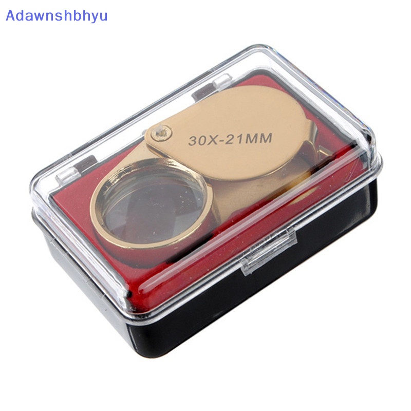 Adhyu 30x 30x21mm Magnifier Jewelers Gold Mata Alat Perhiasan Lipat Loupe Glass ID