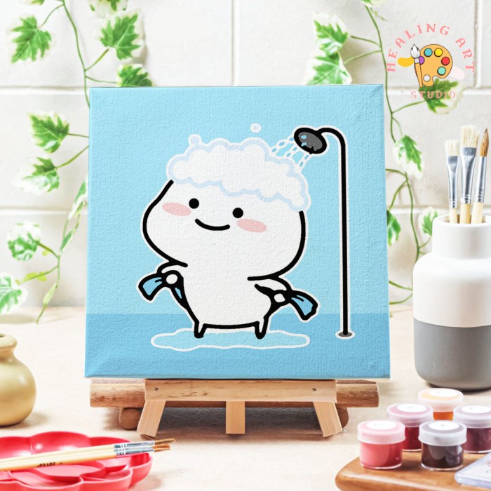 

Paint by number pentol stay at home canvas 20x20 cm painting kit - pentol13, 15x15cm