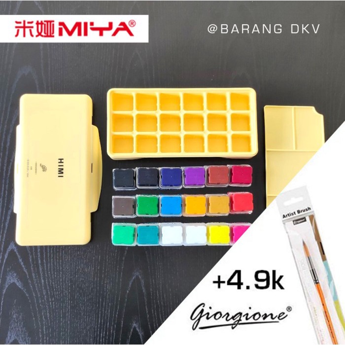 

Miya Himi Gouache 18 Warna Colors 30ml - Mint Green, Tanpa Bonus