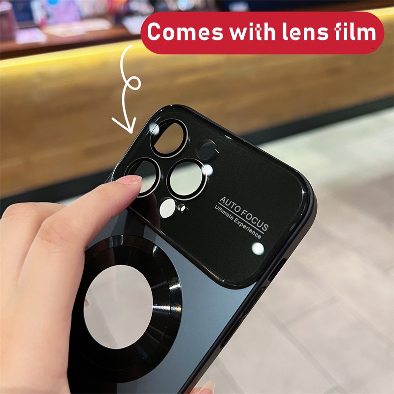 IPHONE Casing Film Perlindungan Lensa Baru Tahan Debu Mandiri Untuk Iphone14 13 12 11 Pro Max Plus Cakupan Penuh Casing Ponsel Kaca Buram