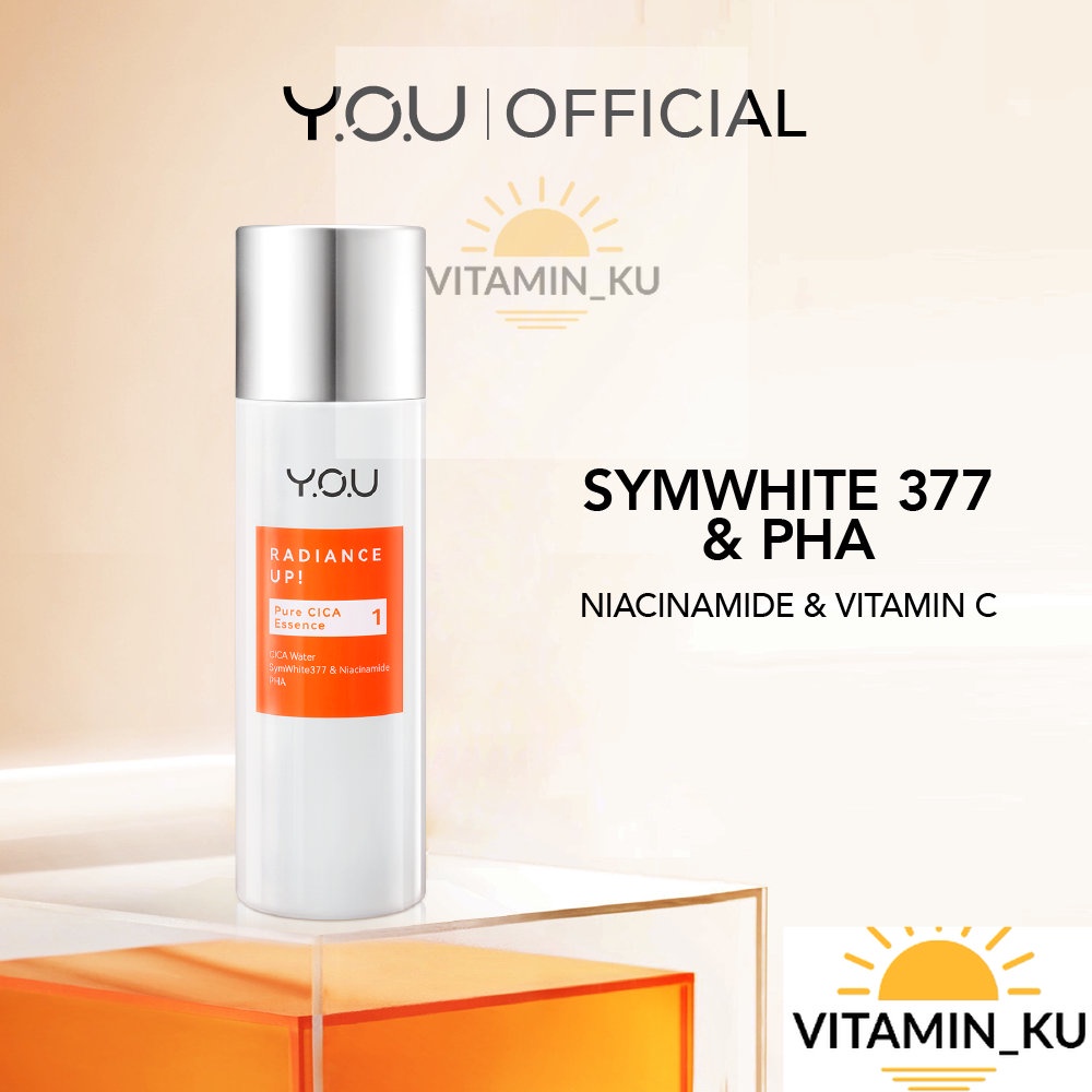 YOU Symwhite 377 Radiance Up Brightening and Exfoliating Essence with Centella + Niacinamide + PHA | Atasi Bekas Jerawat and Dark Spot VITAMINKU