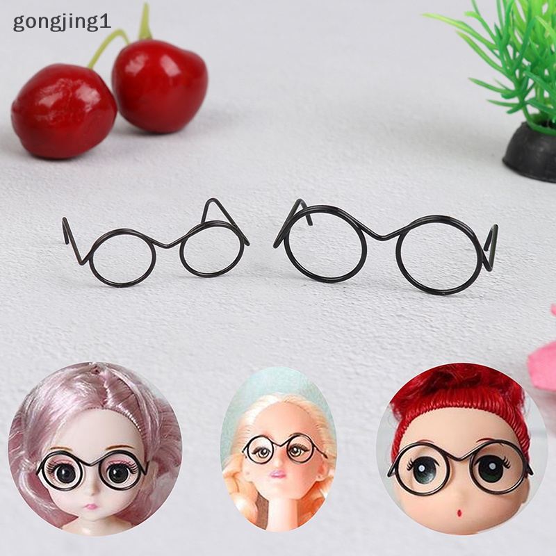 Ggg 10Pcs Kacamata Fashion Bingkai Bulat Tanpa Lensa Retro Keren Boneka Untuk Boneka 30cm ID