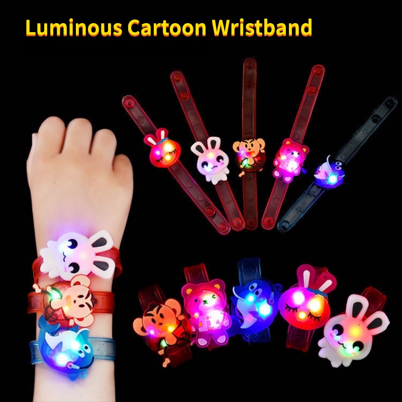 Kreatif Anak-Anak Gelang Hadir/Lucu Kartun LED Bercahaya Gelang/Konser Mendukung Gelang Neon/Keamanan Luar Ruangan Malam Lari Flash Gelang