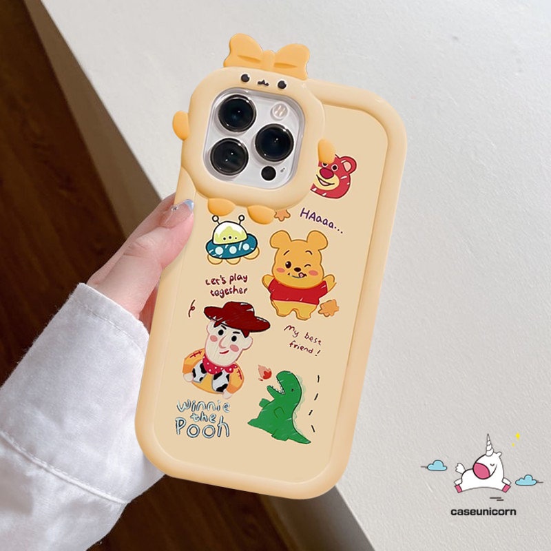 Untuk Vivo Y16 Y20 Y02s Y17 Y35 Y21 Y15s Y22 Y11 Y33s Y12i V25E Y22s Y15 V25 Y12 V23E V23 Y31 Y91 Y55 Y30 Y75 Y15A Y51 3D Ikatan Simpul Lensa Monster Kecil Kartun Toy Story Winnie Cover