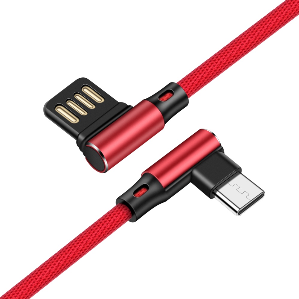 Usb Tipe C 90derajat L Type-C 3.1 Kabel Data Charger Usb-C USBC TypeC 2.1A 2A Pengisian Cepat Kabel Usb C Untuk Samsung