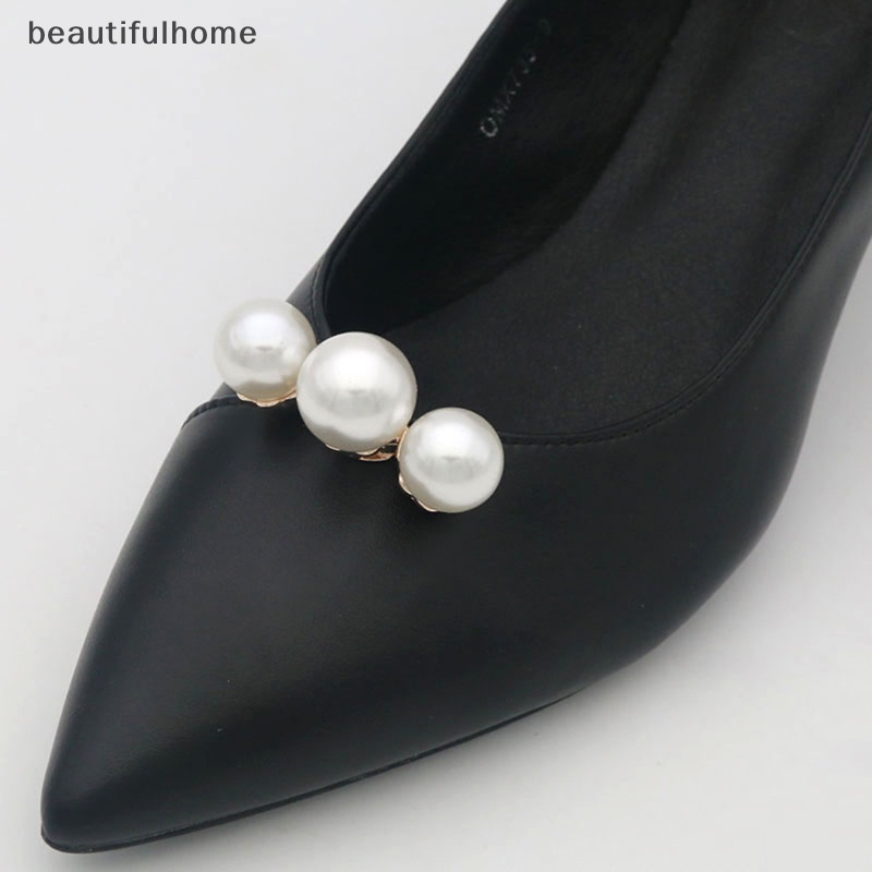 {beautifulhome} 1pc Lady Shoe Clip Mutiara Klip Hias Wanita Removable Shoe Charm Buckle.