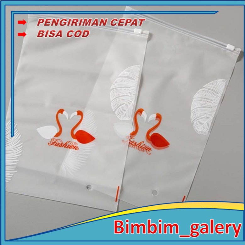 BIMBIM Tas Makeup Kosmetik Flamingo Zipper Pouch Waterproof Organizer untuk Travel ukuran 20x30