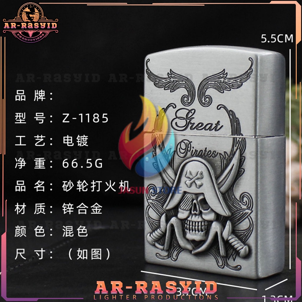 TERBARU! Korek Api Roda Api Gas Motif Great Pirates Z-1185