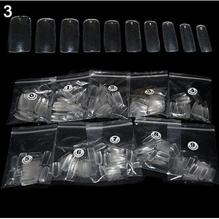 500Pcs Mode Acrylic Palsu French Perancis Palsu Penutup Penuh Nail Art Tips Manicure Tool