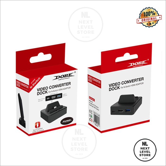 Dobe Video Converter Dock Nintendo Switch TNS-1828 Adapter HDMI