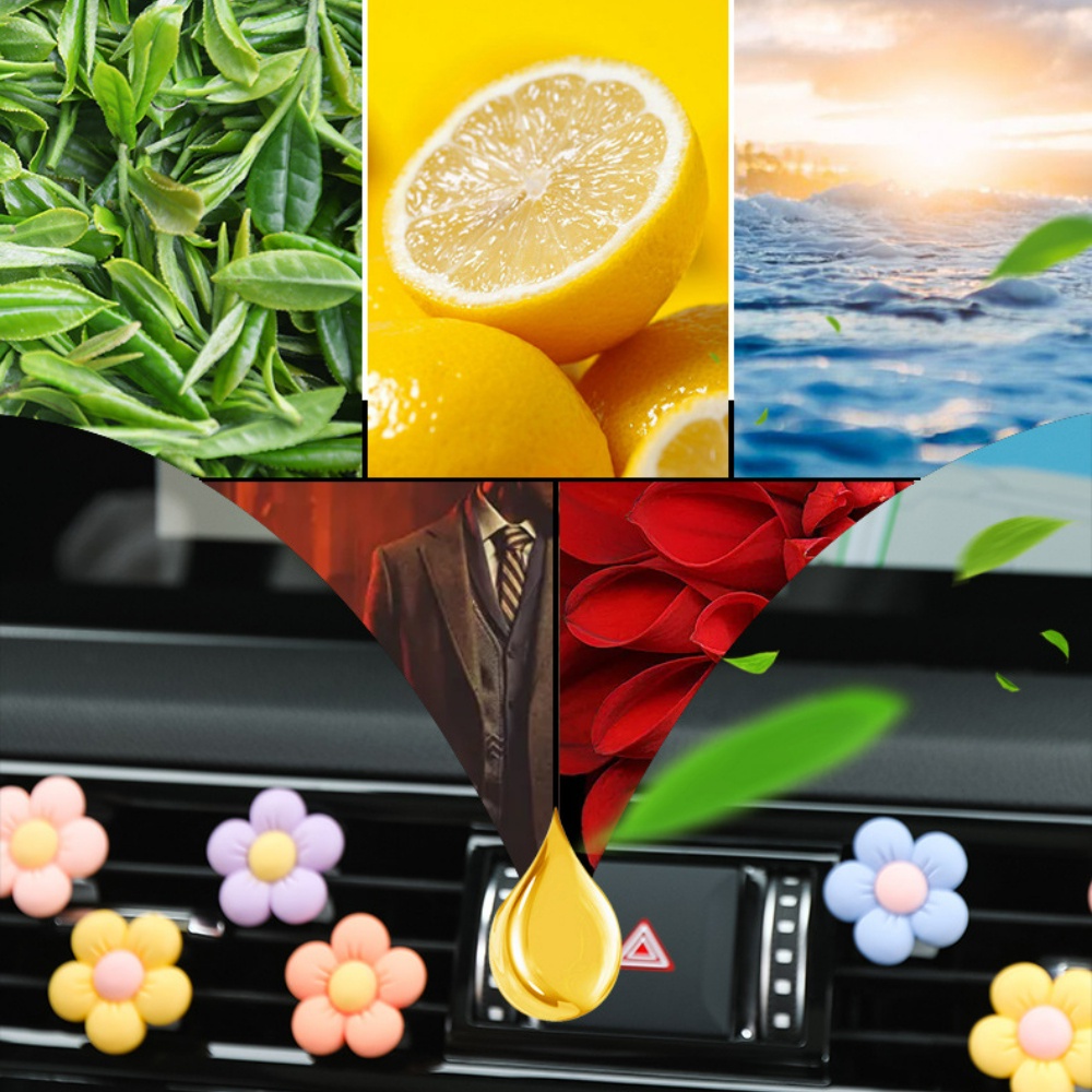 Car Air Outlet Fragrance Decor/Aksesoris Interior Otomatis/Klip Aromaterapi Mobil Pribadi/Klip Hias Bunga Daisy Kecil/Klip Outlet Ac Mobil