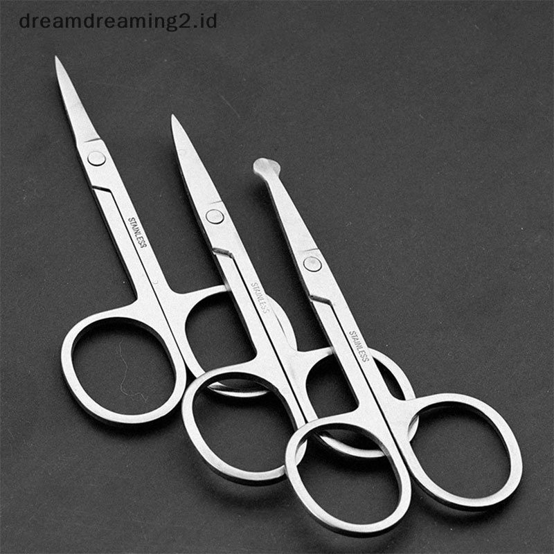 (drea) Kepala Bulat Lengkung Kumis Hidung Telinga Hair Remover Scissor Trimmer Safety Scissor //