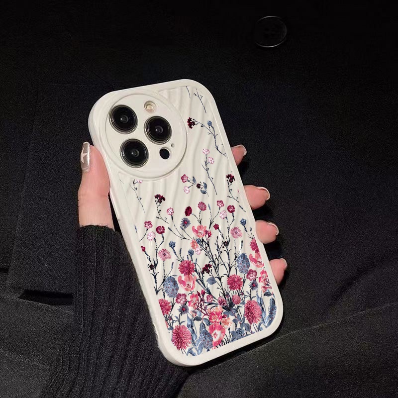 IPHONE Casing Ponsel Riak Air Perdu Berbunga Kompatibel Untuk Iphone11 13 12 14 Pro Max14 Plus XR X XS MAX 7Plus 8Plus 7 8 SE 2020 2022 Sarung Tahan Guncangan