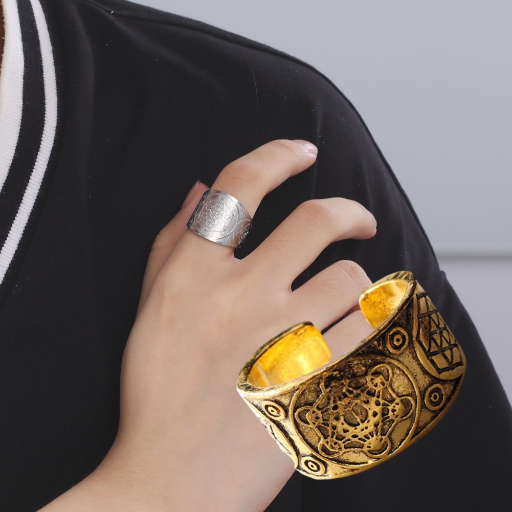 Fashion Perhiasan Elegan Batu Sederhana Vintage Pola Planet Hip Hop Teman Wanita Pasangan Pria Yang Dapat Disesuaikan Liburan Meditasi Cincin Jari Cincin Hadiah Kepribadian Harian Pesta