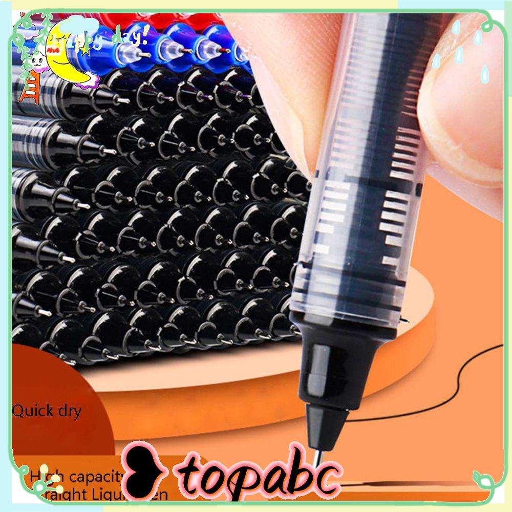 TOP Gel Pen Perlengkapan Siswa Kapasitas Tinggi 0.5mm Tabung Jarum Penuh Rollerball Pen