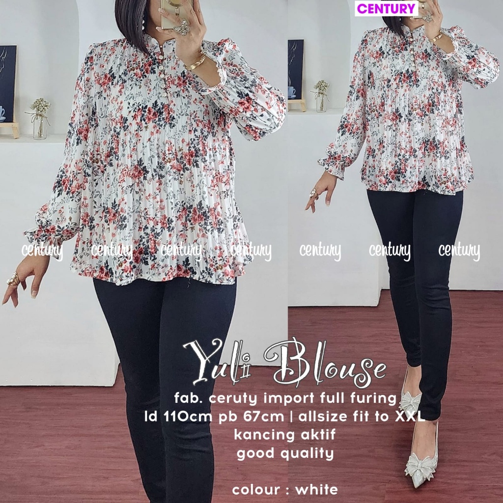 YULI BLOUSE ORI CENTURY | Ld110 Ceruty Impor full Furing