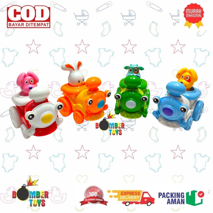 MAINAN ANAK TRAKTOR KERETA PULLBACK KARAKTER KARTUN LUCU COLORFUL