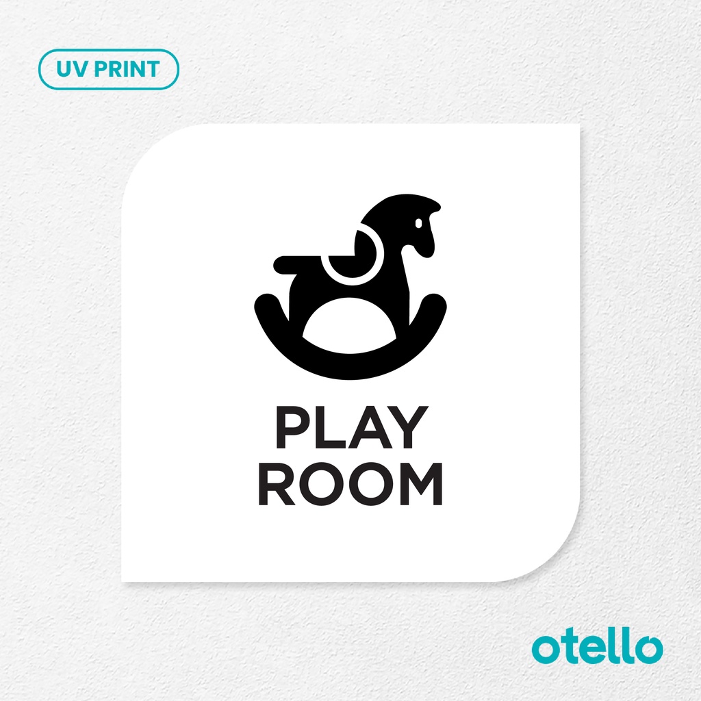 Play Room Signage Board Akrilik Tempel Dinding Papan Acrylic Sign Board Signage Tempel Dinding Tulisan Label Tanda Petunjuk Rambu Aklirik UV Print