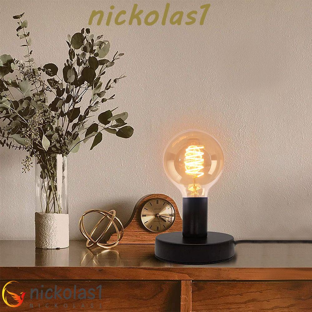 NICKOLAS1 Lamp Holders Industrial Style Simple Dengan Saklar Dan Kawat Metal Bar Decor Aksesoris Lampu Meja