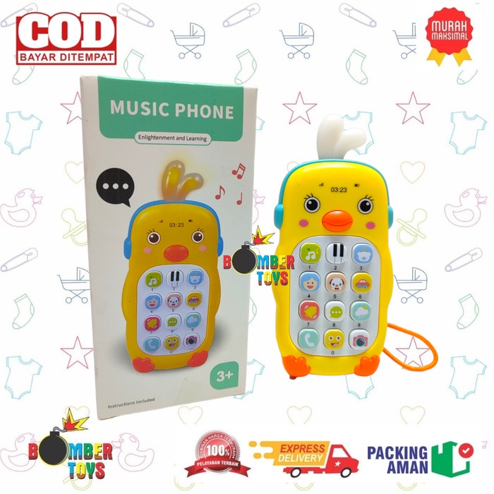 MAINAN ANAK MUSIC HANDPHONE EDUKASI BABY SUARA SONG KADO TELEPHONE