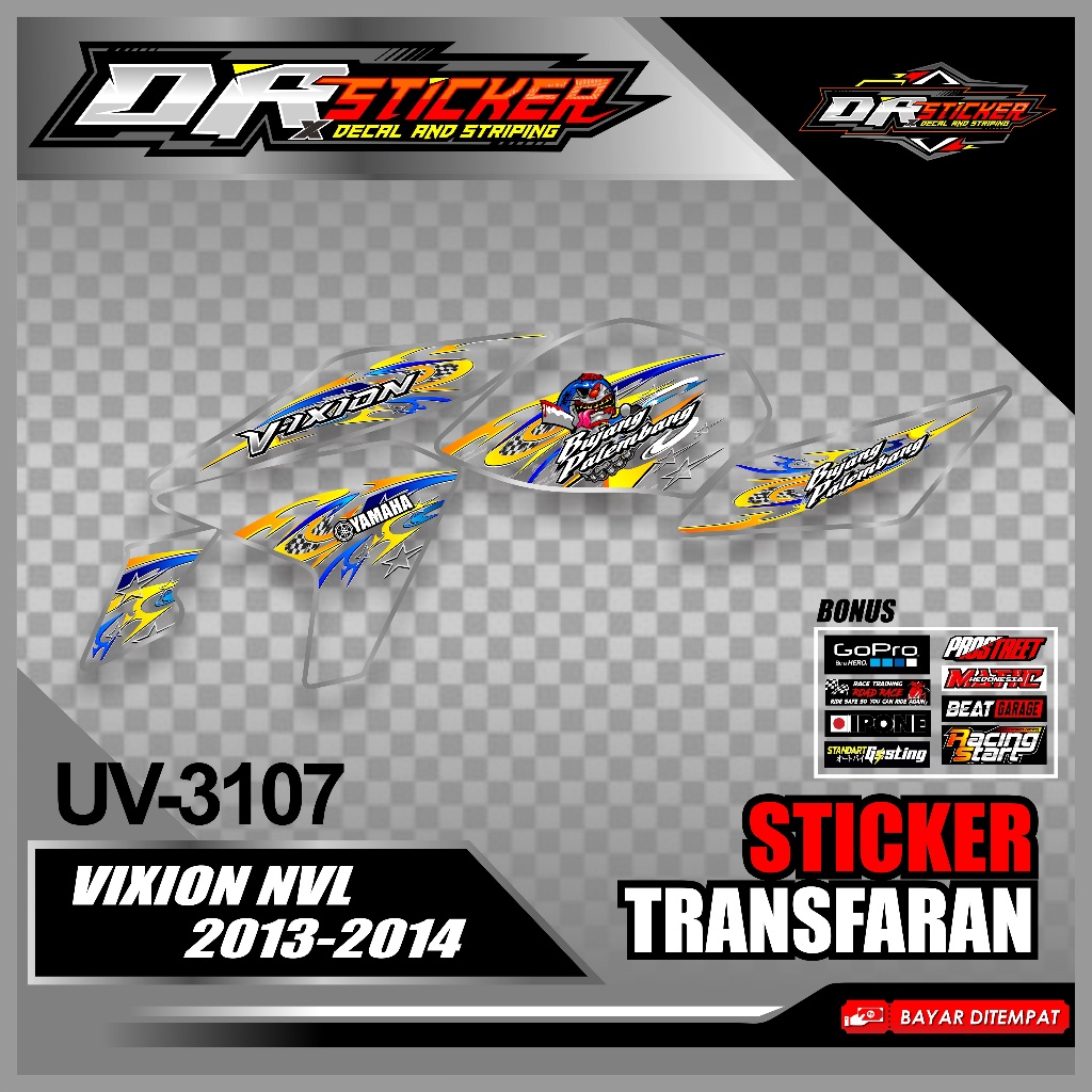stiker Transparan variasi Vixion NVL 2013 2014 Striping Motor Vixion NVL List variasi Desain Racing 