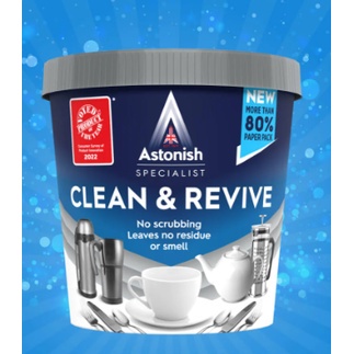 Astonish Cup &amp; Revive 350gr Sabun Cuci Piring Gelas Bubuk Pembersih Penghilang Noda Hitam Coklat Teh Kopi di Piring Gelas Alat Makan Astonis Cups Cleans Cleaner Powder