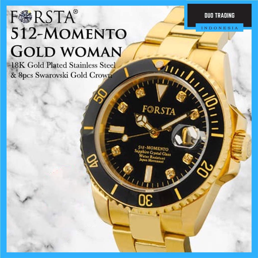 JAM TANGAN FORSTA 512 MOMENTO GOLD WOMAN JAM TANGAN WANITA ORIGINAL