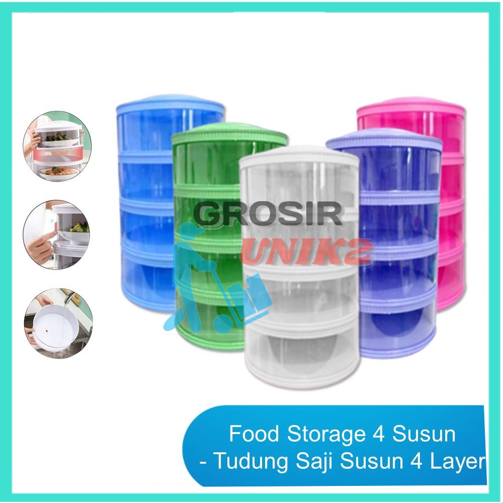 Food Storage 4 Susun / 5 Susun - Tudung Saji Susun 4 Layer READY