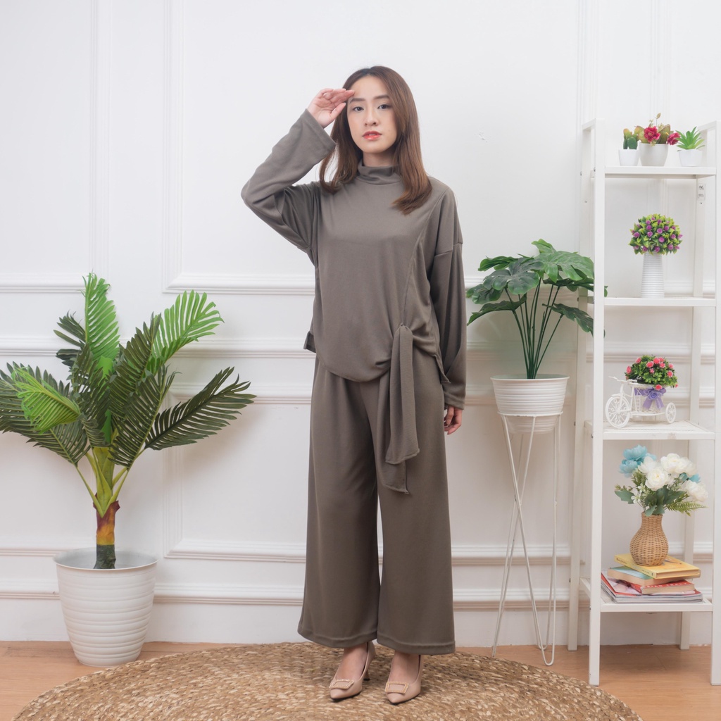 ZASKIYA- SET ELIKA KNIT RIB PREMIUM WANITA MUSLIM