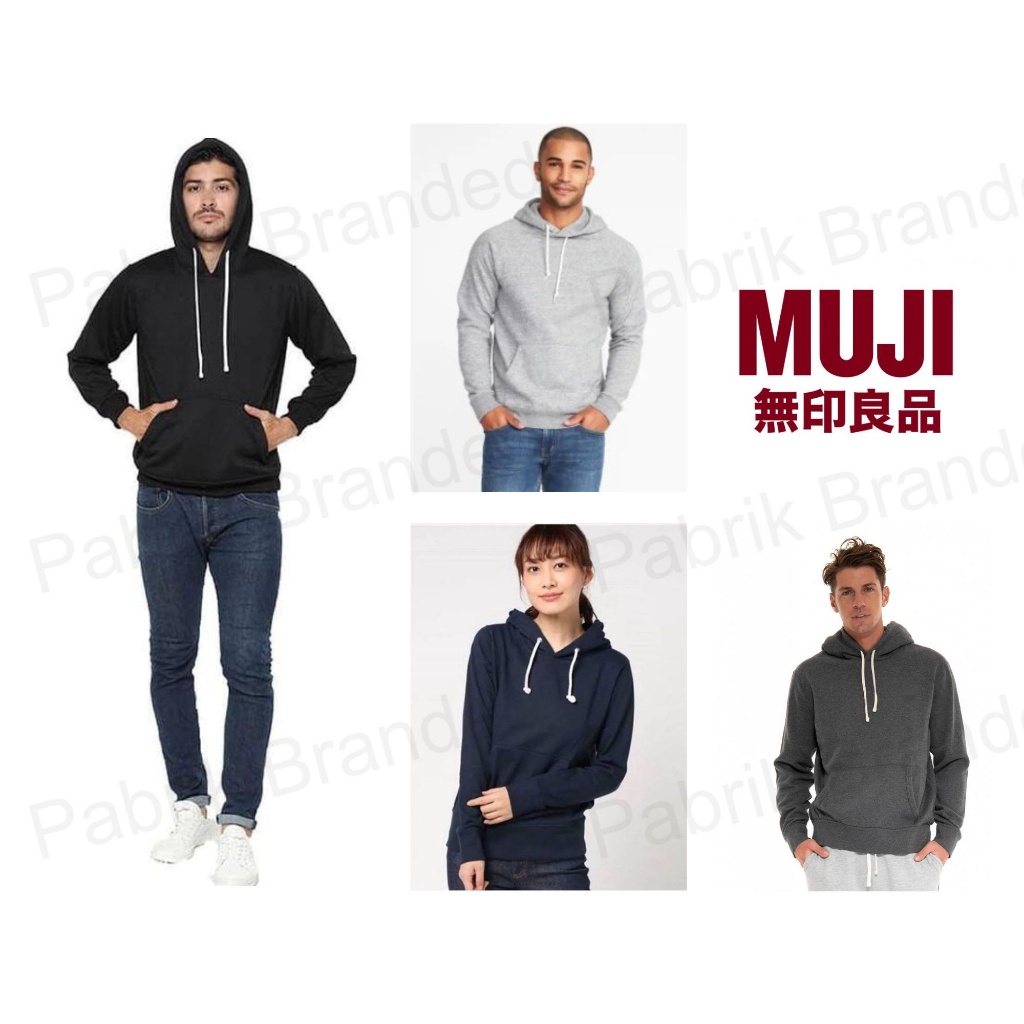 pabrik branded Muji sweater Hoodie unisex S M L XL hodie jaket baju pria wanita dewasa remaja murah 