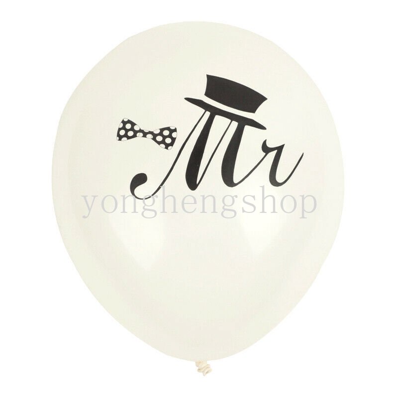 10pcs/set Mr &amp; Mrs Balon Latex Anniversary Engagement Party Wedding Dekorasi Lamaran Balon Bride Groom Properti Foto