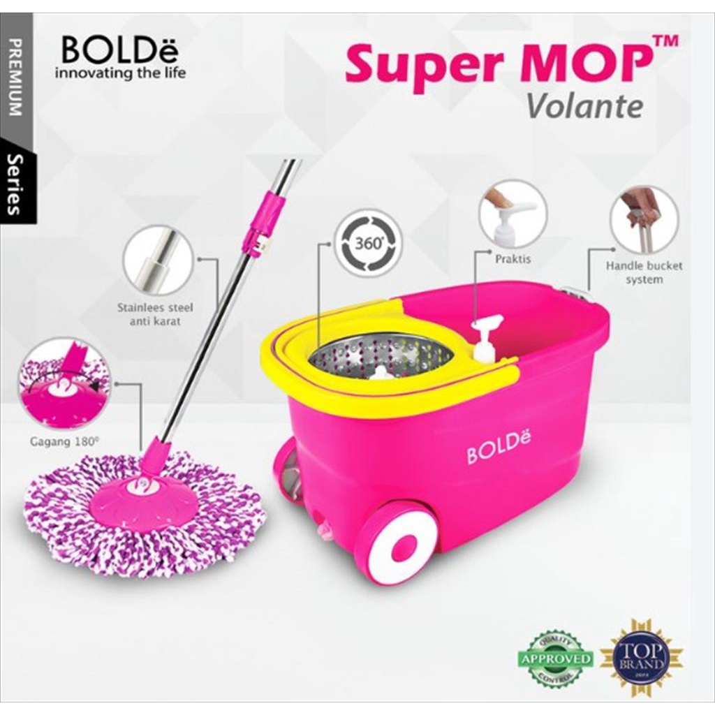 BOLDe Super Mop VOLANTE - Alat Pel Pembersih Lantai Stainless + Roda kapasitas Besar