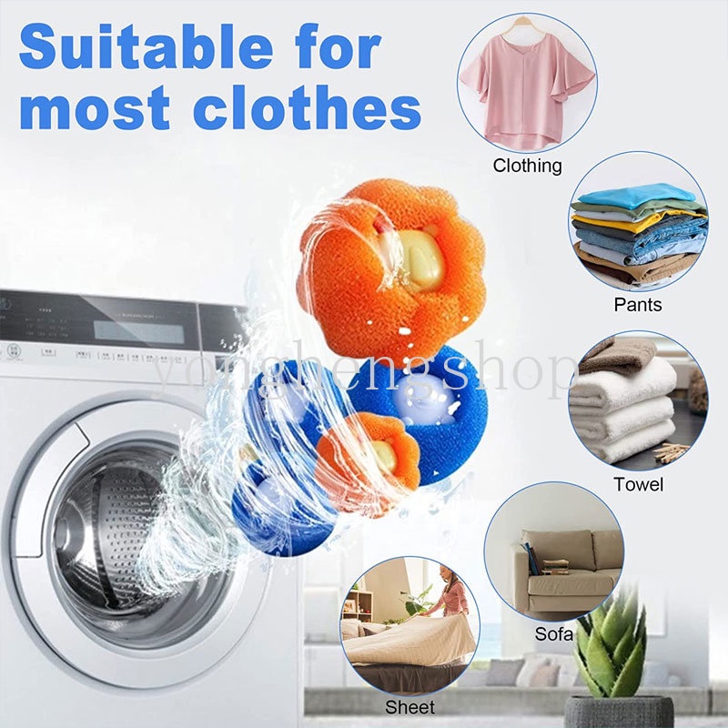 1/5pcs Mesin Cuci Magic Laundry Ball Reusable Pakaian Alat Pembersih Bulu Lint Catcher Pet Hair Remover Pakaian Bola Pencuci Anti Kusut Aksesori Kamar Mandi