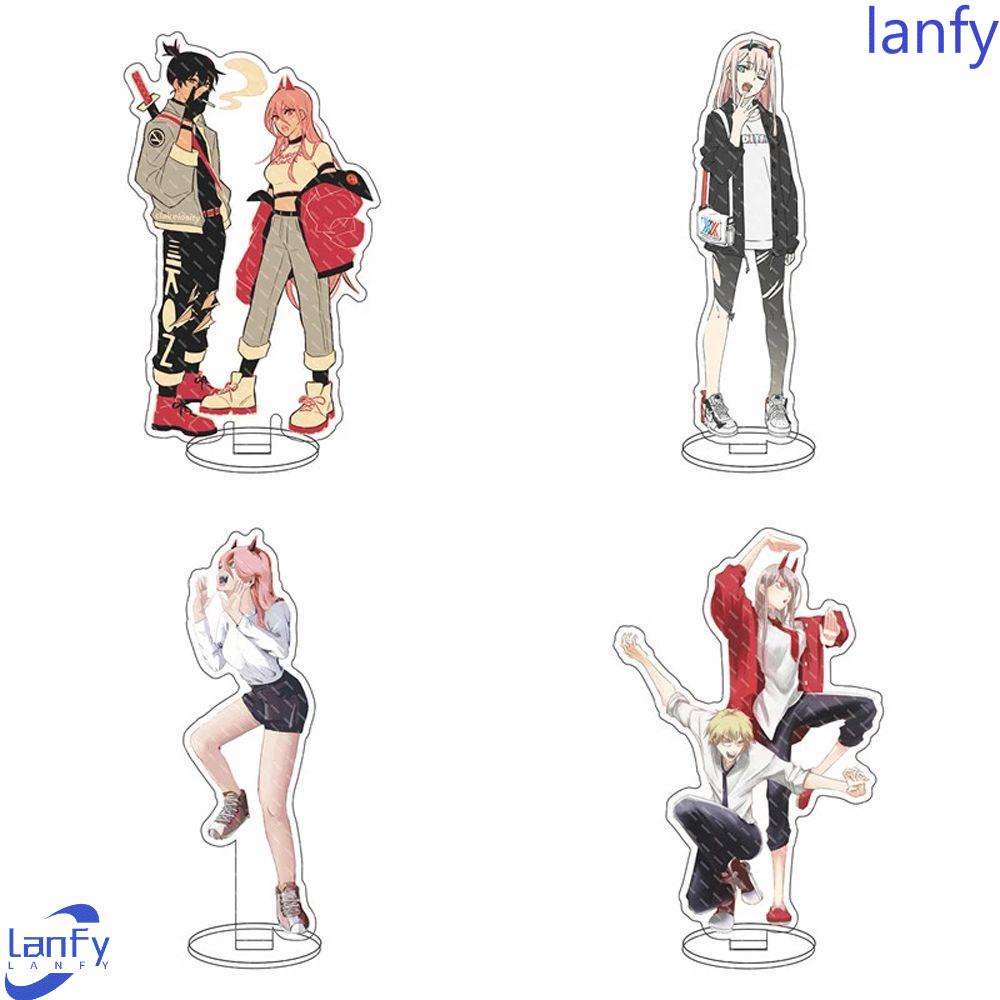 LANFY Stand Gambar Anime Model Koleksi Dua Sisi Ornamen Kartun Karakter Anime Transparan Karakter Manga Plat Akrilik