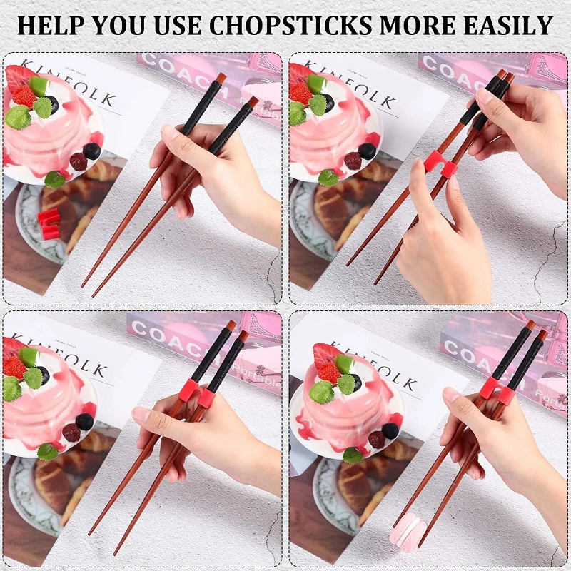 1pc Reusable Colorful Chopsticks Helper/ Holder Pelatih Sumpit China Untuk Belajar Pemula Adouts