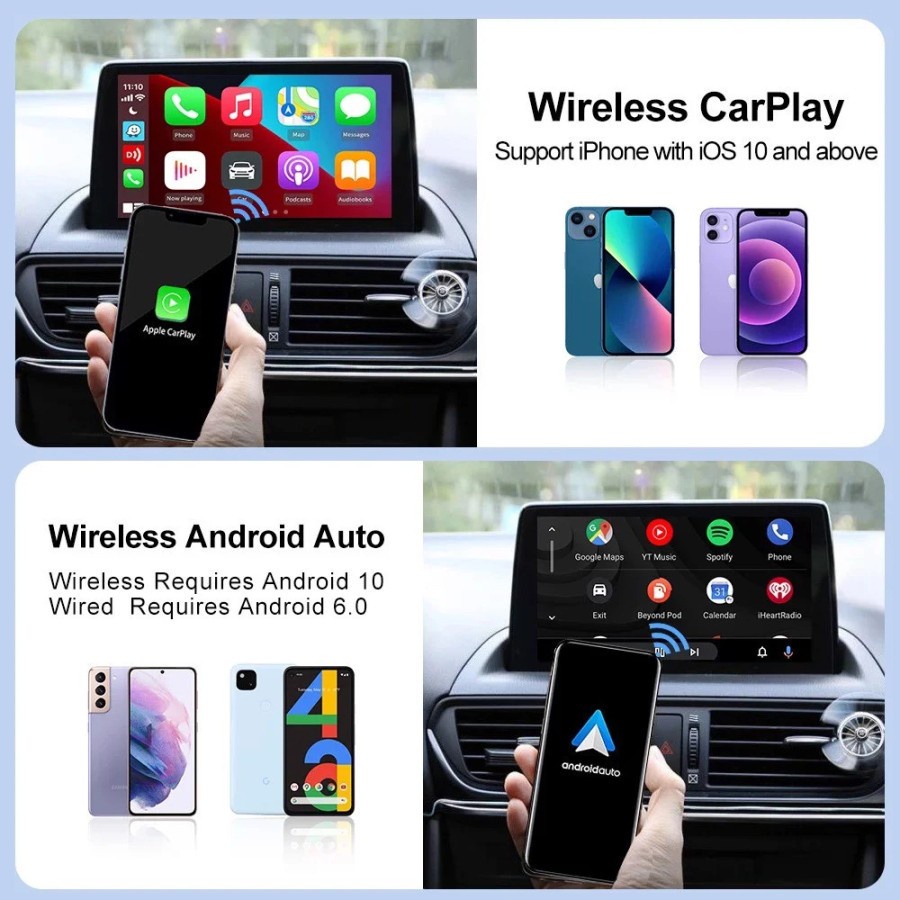 PNK23 CARLINKIT 4.0 Wired to Wireless Adapter Apple Carplay Android Auto