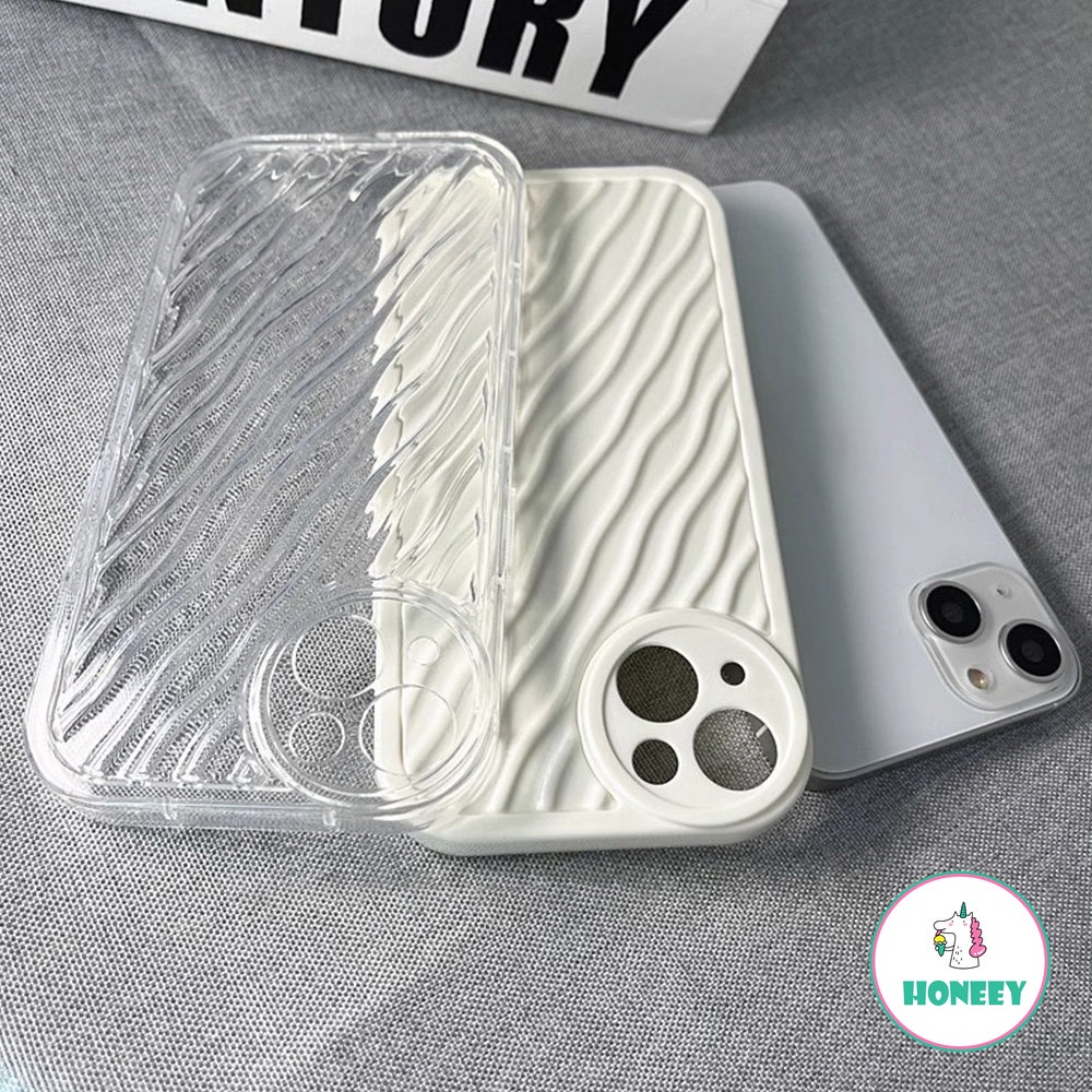 IPHONE Casing Ponsel Minimalis Motif Riak Air Warna Solid Kompatibel Untuk Iphone14 13 12 11 Pro Max X XR XSMAX 78 Plus SE TPU Phone Cover