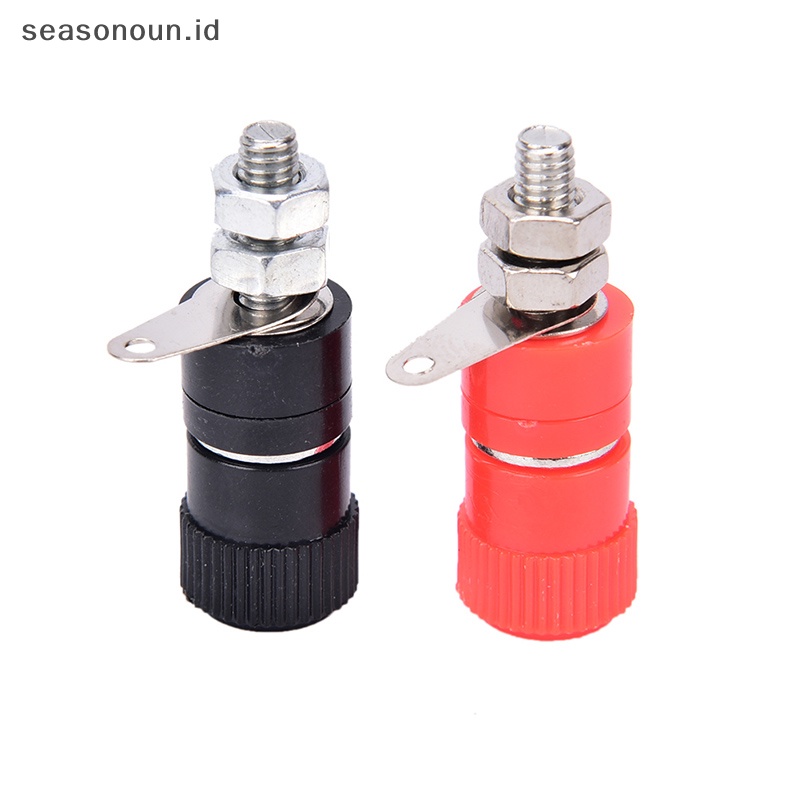 Rjmeasonoun 4pcs speaker amplifier terminal binding post banana plug socket konektor perempuan .