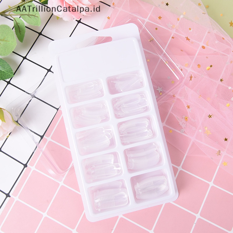 100pcs quick building poly gel bentuk kuku cetakan tip extension dual alat nail art dalika