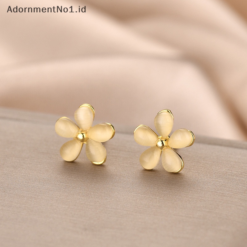 [AdornmentNo1] 1pasang Ins Opal bunga anting untuk wanita telinga tulang kuku Cartilage Earring Spiral Stud tubuh perhiasan hadiah